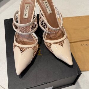 Women's Cream Mesh Heels